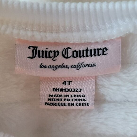Juicy Couture Textured Furry White Fleece Sweatshirt Girls 4T - Picture 5 of 7